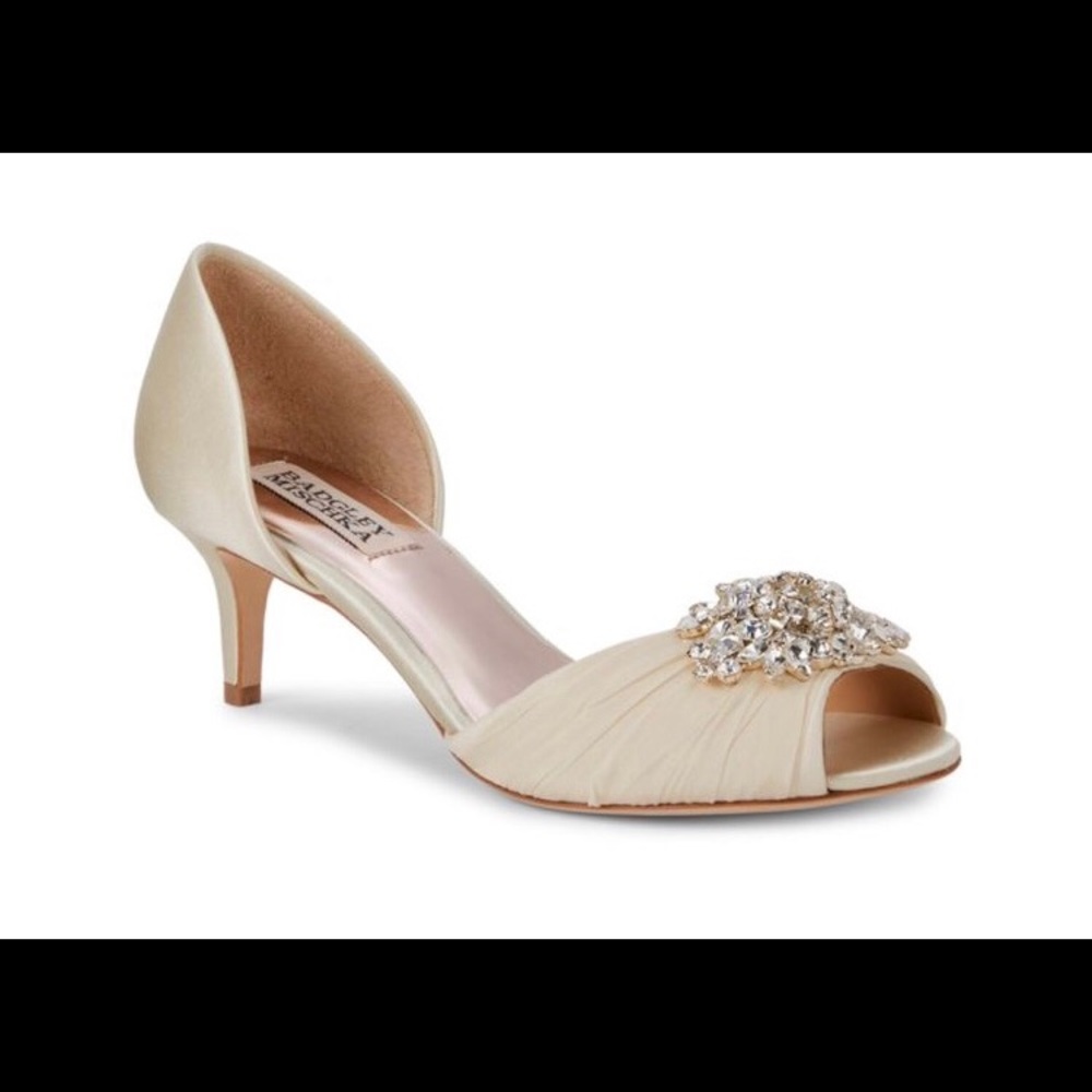 Badgley Mishka Sabine Embellished Peep toe pumps